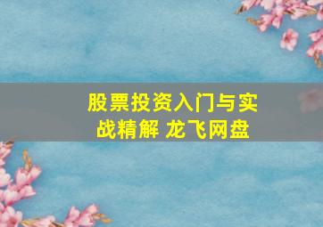 股票投资入门与实战精解 龙飞网盘